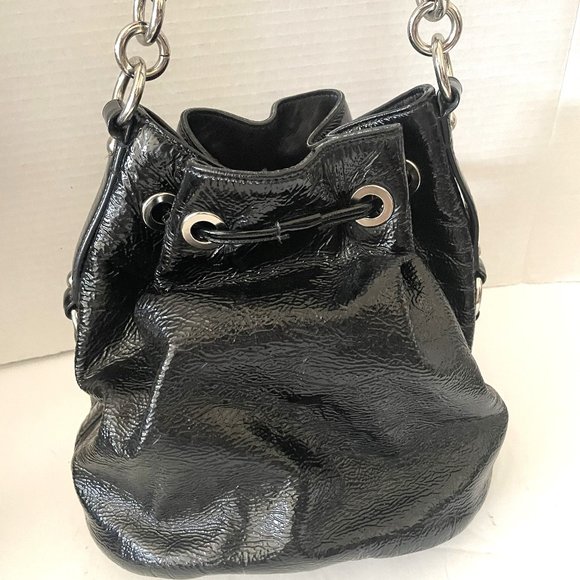 Coach black patent leather poppy mini bag - Picture 3 of 13